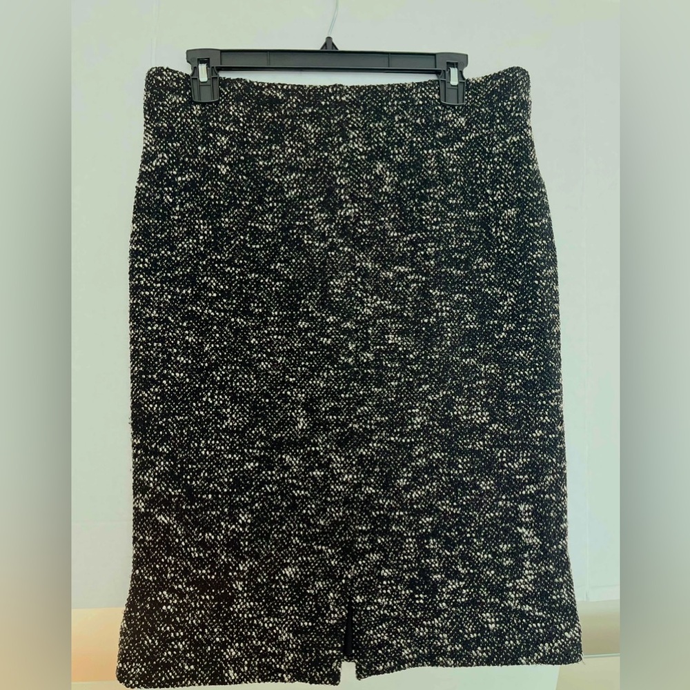 Ann Taylor Black and White Tweed Pencil Skirt